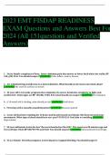 2023 EMT FISDAP READINESS  EXAM Questions and Answers Best For  2024 (All 151questions and Verified  Answers)