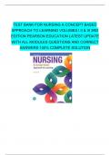 TEST BANK FOR NURSING A CONCEPT BASED APPROACH TO LEARNING VOLUMES I II & III 3RD EDITION PEARSON EDUCATION LATEST UPDATE WITH ALL CHAPTERS QUESTIONS AND CORRECT ANSWERS 100% COMPLETE SOLUTION