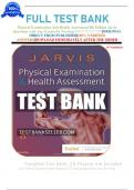 FULL TEST BANK Physical Examination And Health Assessment 8th Edition Jarvis Questions And Ans, Exams for Nursing