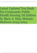 Latest Updated Test Bank For Community Public Health Nursing 7th Edition by Mary A. Nies, Melanie McEwen 2023/2024