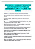 DENTISTRY 1-4 PAXTON PATTERSON AND DENTISTRY 6-9 PAXTON PATTERSON WRITTEN EXAM ACTUAL SOLUTION 100% VERIFIED
