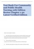 Test Bank For Community and Public Health Nursing 10th Edition Rector Chapter 1-30 Latest Verified Edition