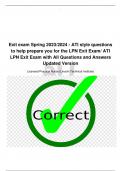 Exit exam Spring 2023/2024 - ATI style questions  to help prepare you for the LPN Exit Exam