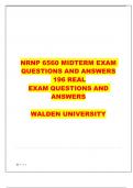 NRNP 6560 MIDTERM EXAM  QUESTIONS AND ANSWERS 196 REAL EXAM QUESTIONS AND ANSWERS WALDEN UNIVERSITY
