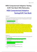 HESI Computerized Adaptive Testing (CAT) Test Bank With Rationales.