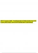 WGU Course C836 - Fundamentals of Information Security Revised Exam  Graded A+