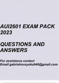Internal Auditing: Theory and Principles(AUI2601 Exam pack 2023)