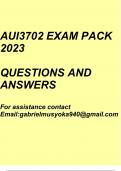 The Internal Audit Process: Test of Controls(AUI3702 Exam pack 2023)