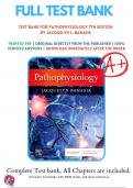Test Bank for Pathophysiology 7th Edition By Jacquelyn Banasik | 9780323761550 | 2022-2023| Chapter 1-54 | All Chapters with Answers and Rationals