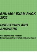 Basic Numeracy(BNU1501 Exam pack 2023)