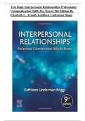 Test Bank Interpersonal Relationships Professional Communication Skills For Nurses 9th Edition By Elizabeth C. Arnold, Kathleen Underman Boggs