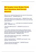 WA Surplus Lines Broker Exam Real Questions And Correct  Answers