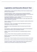 Legislative and Executive Branch Test with correct Answers