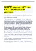NIGP Procurement Terms set 2 Questions and Answers  