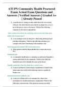 ATI PN Community Health Proctored Exam Actual Exam Questions and Answers | Verified Answers | Graded A+ | Already Passed