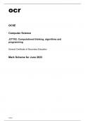 ocr GCSE Computer Science J277/02 June2023 Question Paper and Mark Scheme.
