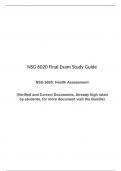 NSG 6020 Final Exam  Study Guide, NSG 6020/ NSG6020 : Health Assessment, South University, Savannah