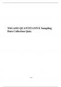 NSG 6101 QUANTITATIVE Sampling Data Collection Quiz,NSG6101:  NURSING RESEARCH METHODS SOUTH UNIVERSITY
