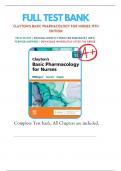 Test Bank For Clayton’s Basic Pharmacology for Nurses 18 & 19th Edition By Michelle J. Willihnganz, Samuel L. Gurevitz, Bruce Clayton Chapter 1-48