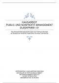Hausarbeit im Modul Public und Nonprofit Management mit Note 1,8