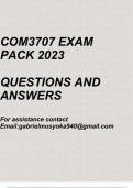 Political and Government Communication and Media Ethics(COM3707 Exam pack 2023)