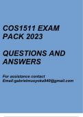 Introduction to Programming I(COS1511 Exam pack 2023)
