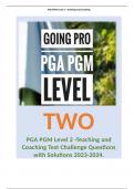 PGA PGM Level 2 -Teaching and Coaching Test Challenge Questions with Solutions 2023-2024.