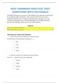 HESI GRAMMAR PRACTICE TEST QUESTIONS WITH RATIONALE