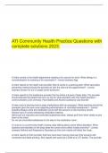 ATI Community Health Practice Questions with complete solutions 2023