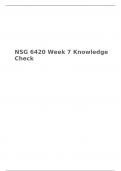 NSG 6420 Week 7 Knowledge Check, South University