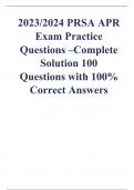 2023/2024 PRSA APR Exam Practice Questions –Complete Solution 100 Questions with 100% Correct Answers
