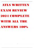 ATLS WRITTEN EXAM REVIEW 2024 COMPLETE WITH ALL THE ANSWERS 100%