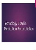 NSG 3150 Technology Used in Medication Reconciliation 2023/24