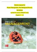 Solution manual for Project Management, The Managerial Process, 8th Edition by Erik W. Larson, Clifford F. Gray Chapters 1 - 16 (Verified by Experts)