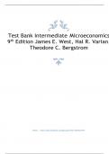 Test Bank Intermediate Microeconomics 9th Edition James E. West, Hal R. Varian, Theodore C. Bergstrom