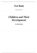 Test Bank For Children and Their Development 7th Edition By Robert V. Kail  (All Chapters, 100% original verified, A+ Grade)