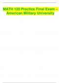 MATH 120 Practice Final Exam (ADA) – 100% Score (American Military University)