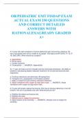 OB/PEDIATRIC EMT FISDAP EXAM  ACTUAL EXAM 250 QUESTIONS  AND CORRECT DETAILED  ANSWERS WITH  RATIONALES|ALREADY GRADED  A+