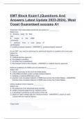 EMT Block Exam1,(Questions And Answers Latest Update 2023-2024). West Coast