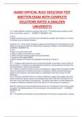 IAABO OFFICIAL RULE 2023/2024 TEST  WRITTEN EXAM WITH COMPLETE  SOLUTIONS RATED A (WALDEN UNIVERSITY)