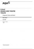 AQA A-level DRAMA AND THEATRE 7262/W Component 1 Drama and theatre  Mark scheme  June 2023 Version: 1.0 Final  