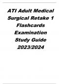 ATI Adult Medical Surgical Retake 1 Flashcards Examination Study Guide 2023/2024
