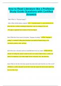 How to Read Literature like a Professor Study Guide Questions with Certified Answers