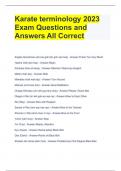 Karate terminology 2023 Exam Questions and Answers All Correct 