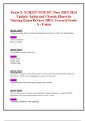 Exam 2: NUR257/ NUR 257 (New 2023/ 2024 Update) Aging and Chronic Illness in  Nursing Exam Review| 100% Correct| Grade A - Galen