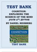 COGNITION- EXPLORING THE SCIENCE OF THE MIND SIXTH EDITION BY DANIEL REISBERG TEST BANK