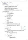 Chemistry for Biology Students (CHEM0010) Notes - Chemical and Enzyme Kinetics