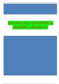 NLN PAX 2022 QUESTIONS &  ANSWERS, GRADED A+