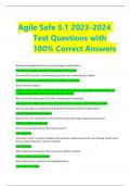 Agile Safe 5.1 2023-2024 Test Questions with 100% Correct Answers 