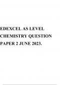 EDEXCEL AS LEVEL CHEMISTRY QUESTION PAPER 2 JUNE 2023.